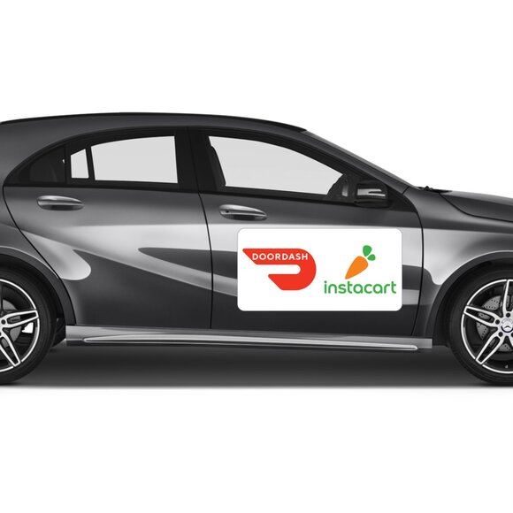 Pair of Doordash Instacart Combo Logo Car Magnets 12x24 Vehicle Magnetic Signage - Picture 2 of 3